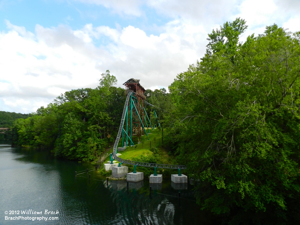 Final drop on Verbolten - Drop over the Rhine River which clearly is a nod to the coaster's predecessor - Big BAd Wolf which had a similar drop in the same place.