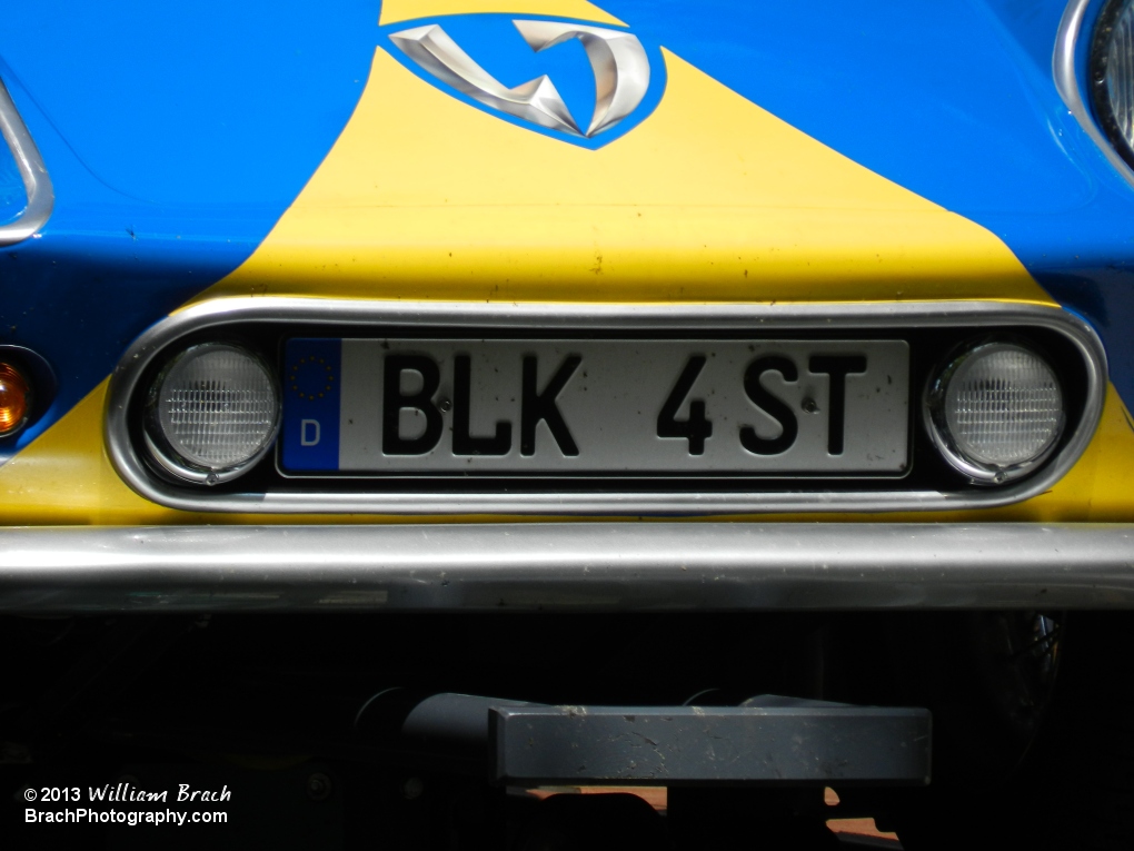 Blue train's tags: BLK 4ST = Black Forest.  The dead bug population has increased over the years!