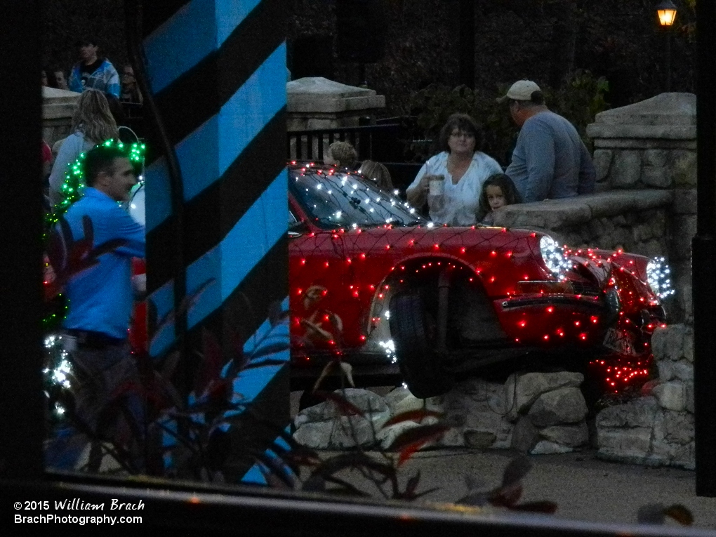 The Verbolten Porsche all decorated for Christmas Town.