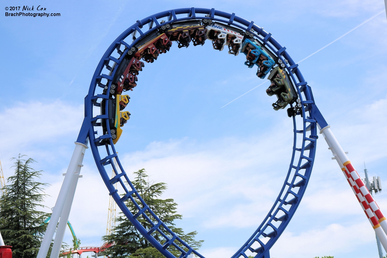 The train in the vertical loop.