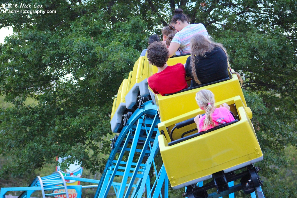 The train going over the airtime hill.