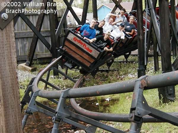 Cedar Creek Mine Ride train running th ehelix.