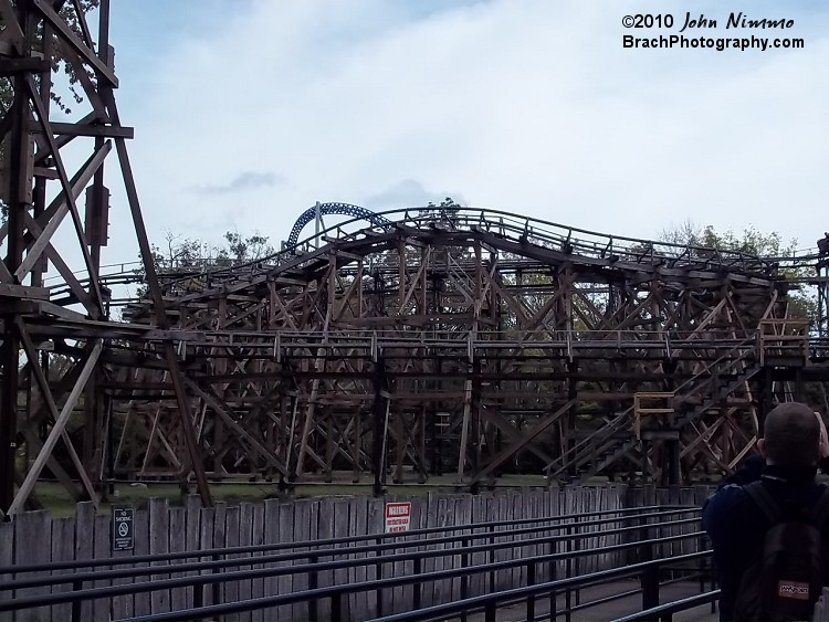 An overview of the coaster's many little bunny hills.