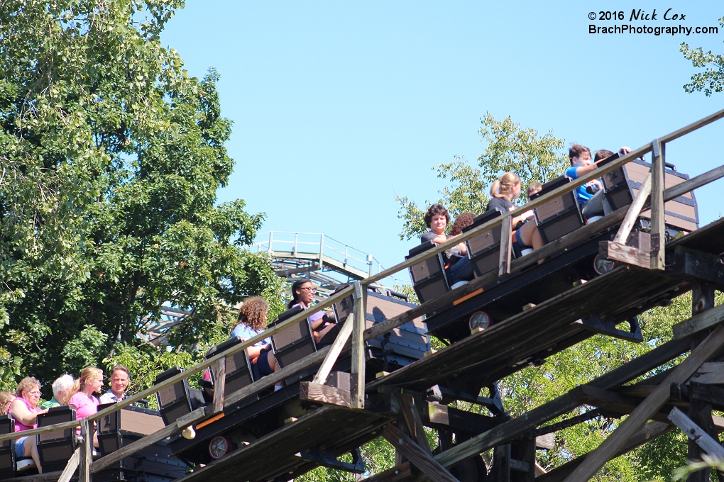 The train headed up the lift.