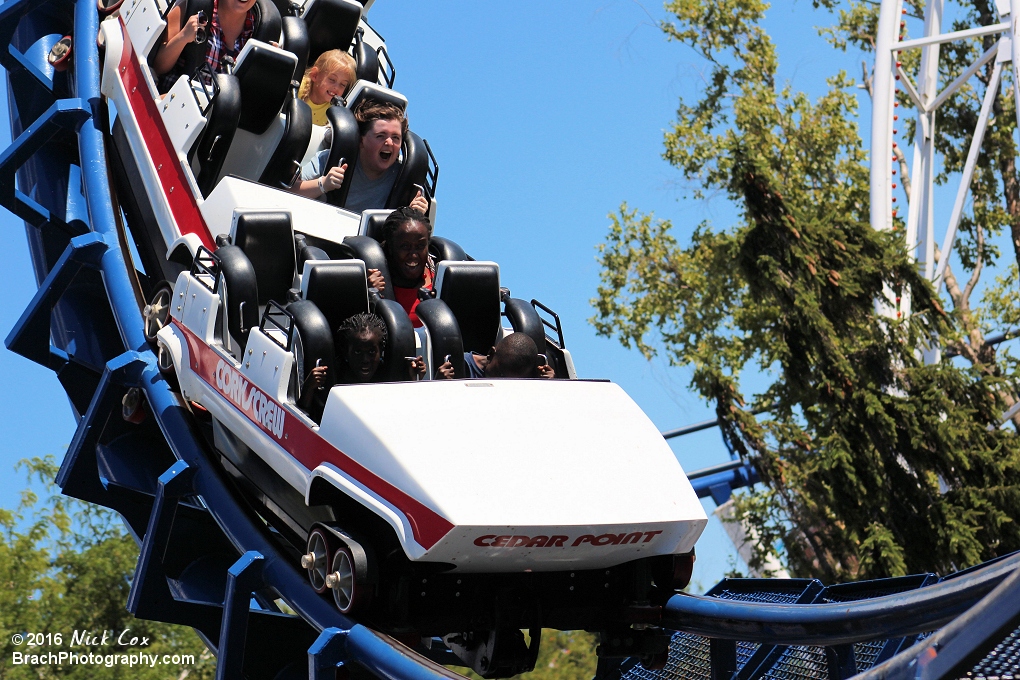 The train at the bottom of the corkscrew.