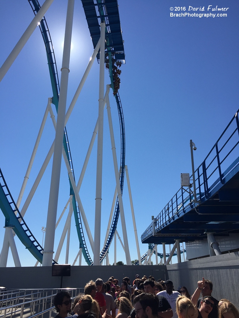 GateKeeper train entering the first inversion straight out of the lift hill.  (frame 1 of 4)