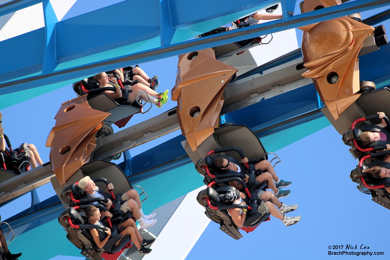 Riders being inverted over the gate.