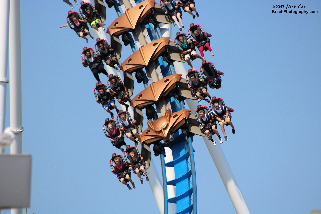 The train exiting the giant corkscrew.