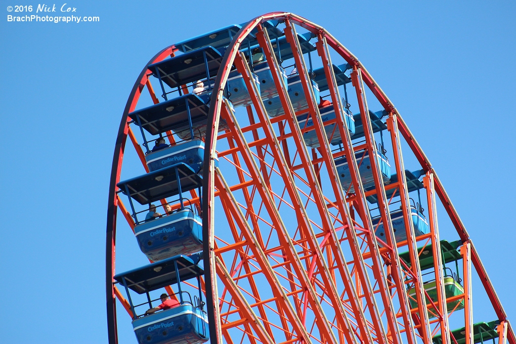 The top of the wheel.