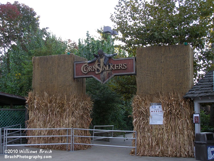 Cedar Point used their rapids ride as the path for this maze.  CornStalkers was a really well done maze.  The spooks would be perfectly blended with the cornstalks lining the walls of the maze; they'd jump out at you when you least expect it.