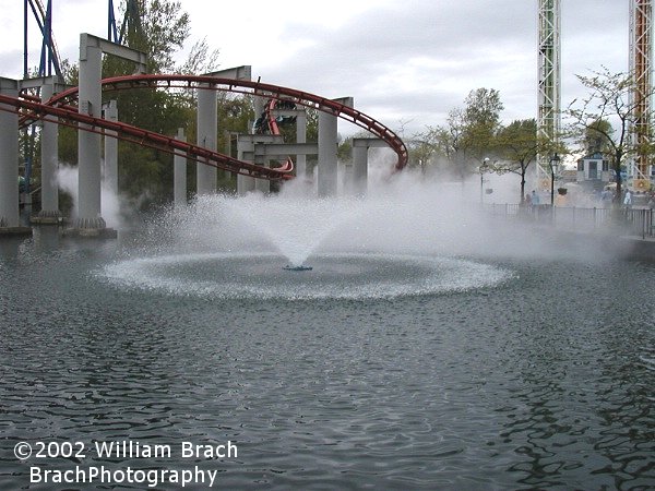 Water fountain pumping water.