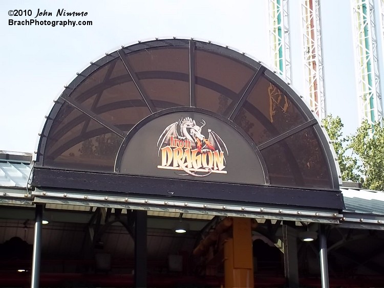 Iron Dragon's logo ontop of the station.