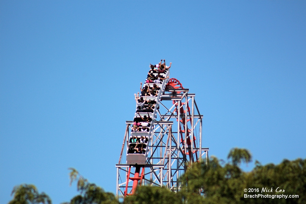 The train going over the first airtime hill.