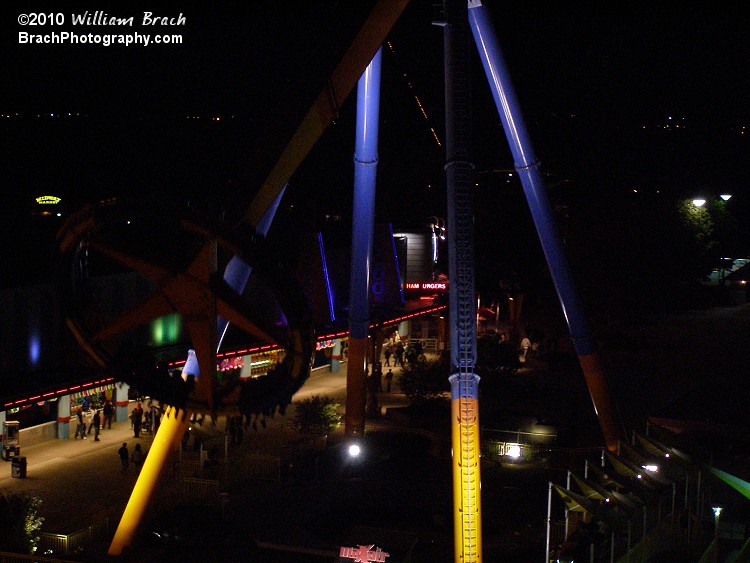 maXair spinning its riders at night.