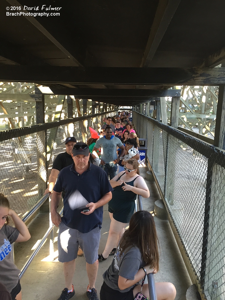 Inside the queue of Mean Streak.  Cedar Point announced that Mean Streak would be closing in late September 2016.