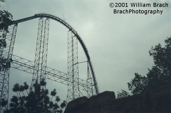 Millennium Force's lift hill and drop.