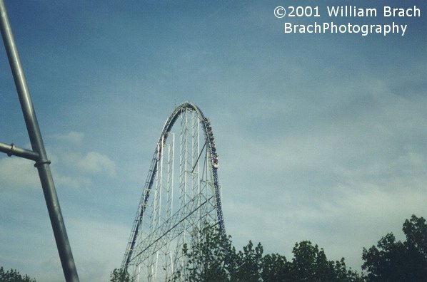 Another view of the drop with a train going down.