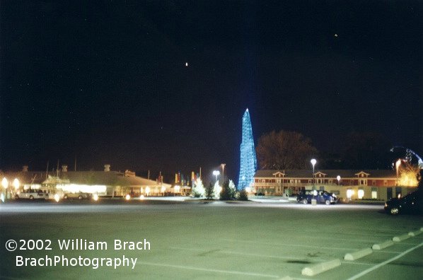 Another view of the lift hill in Blue flood lights.