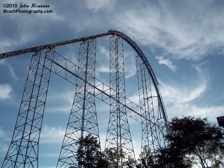 When Millennium Force opened on May 13, 2000, it was the tallest and fastest complete circuit roller coaster in the world.  It was also the first coaster to break the 300ft barrier.  Millennnium Force stands at 310ft tall and reaches a top speed of 92mph.