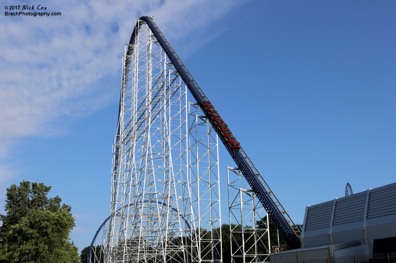 A shot of the entire lift hill.