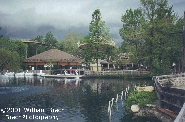 There's a storm approacing Cedar Point!  The Swan Boats are now gone, and Maverick is now taking up this lake. 