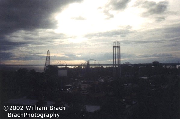 Millennium Force and Power Tower from the Space Spiral.