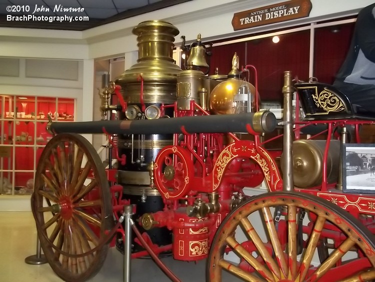 Fire engine from the old days of Cedar Point on display in the Museum.