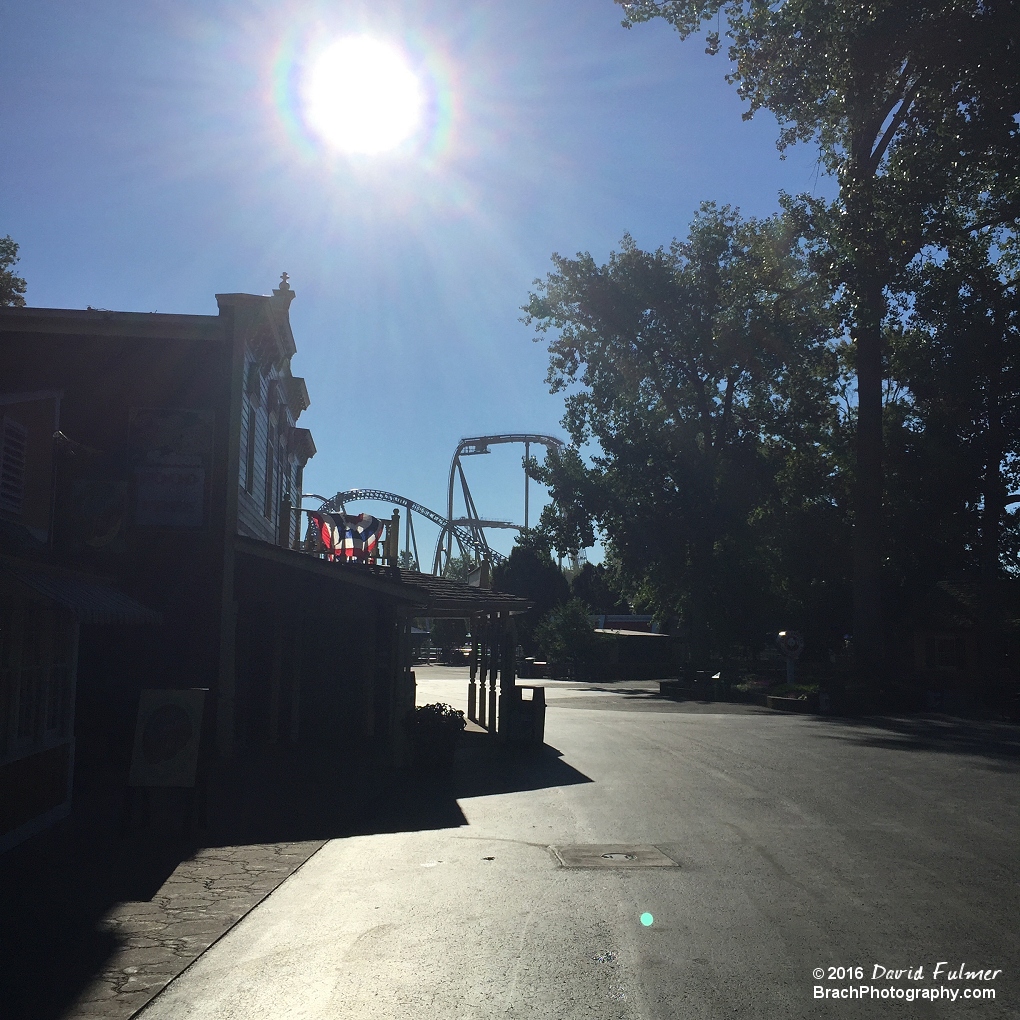 All's quiet in the Western frontier section of Cedar Point headed towards Millennium Force and Valravn.