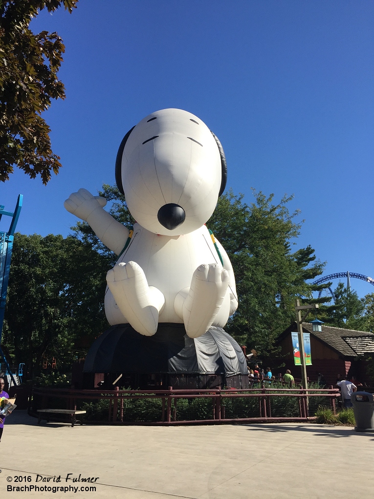 Inside Camp Snoopy is a moon bounce for the kiddos!