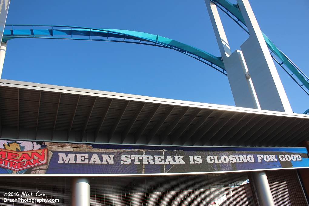 Mean Streak closing sign.