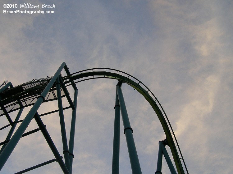 Looking upwards at Raptor's first drop.