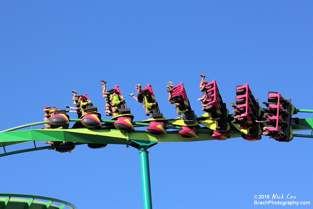 The ride going through the zero-G roll.