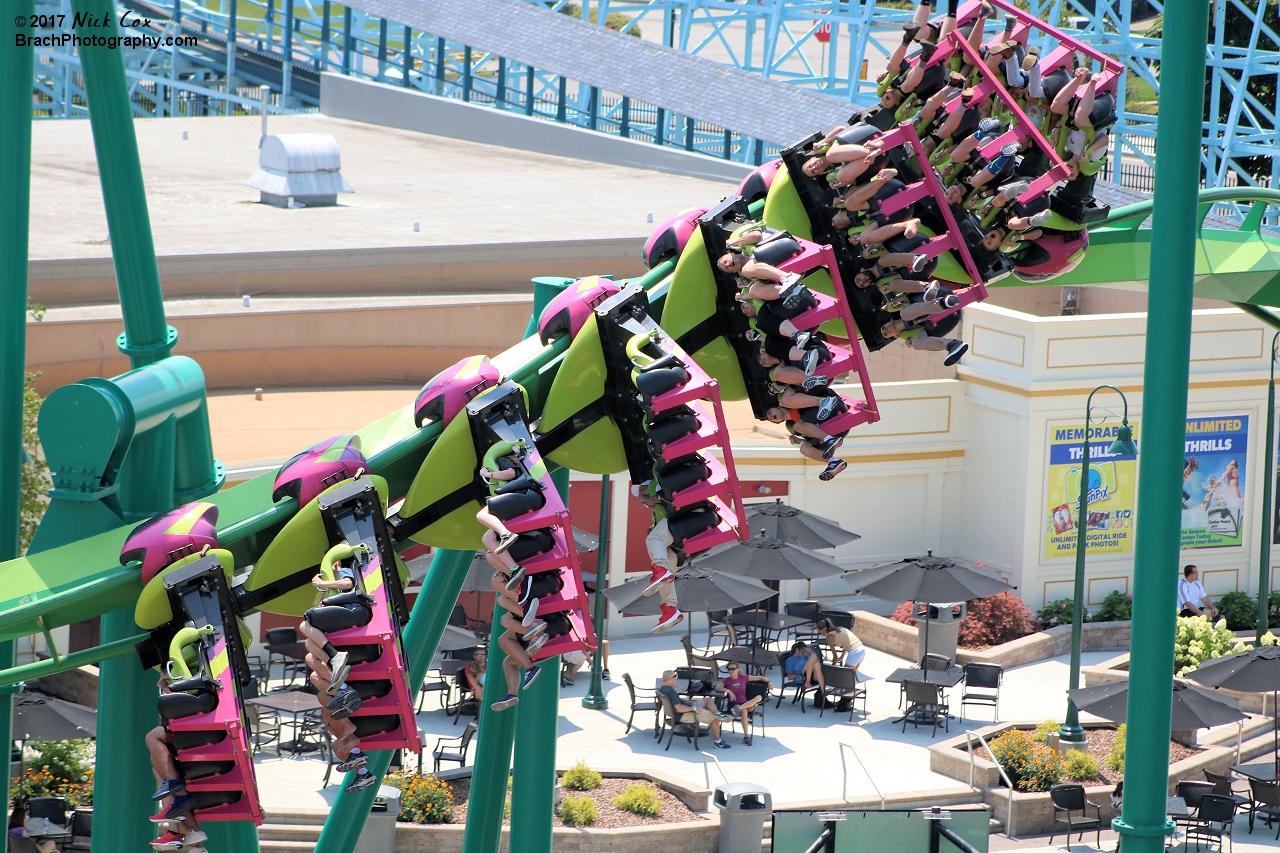 The train exiting the corkscrew.