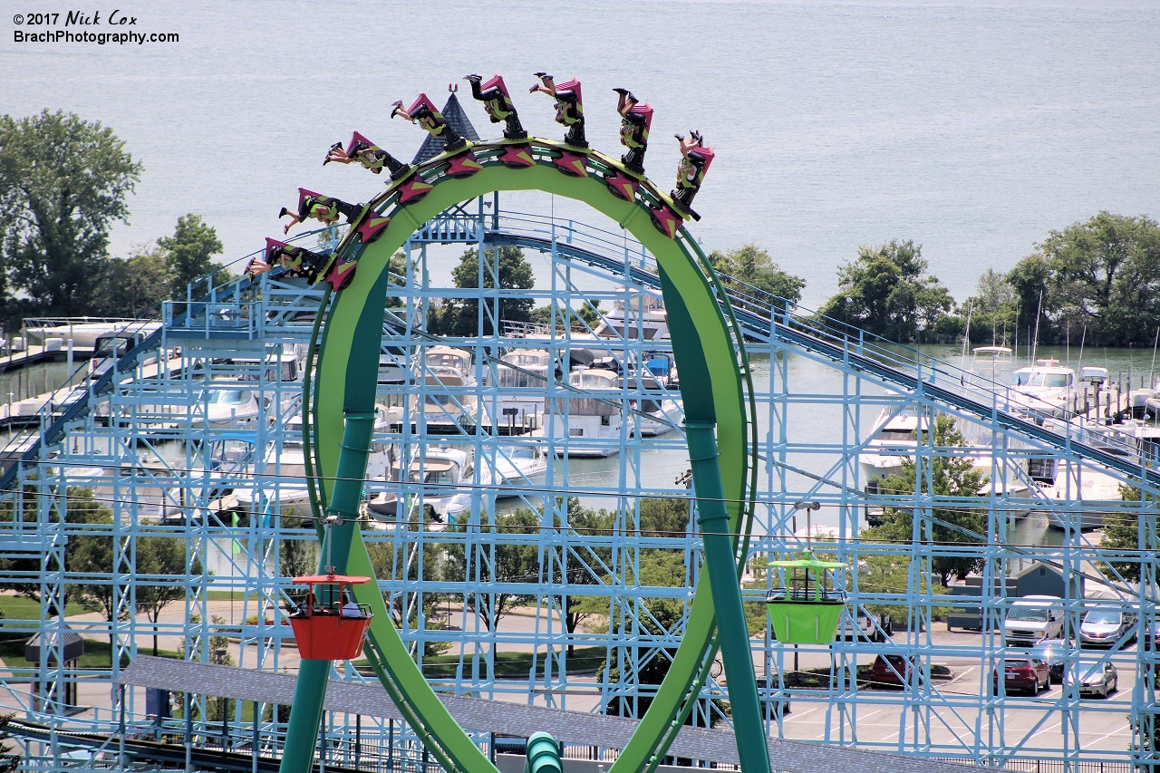 The coaster in the vertical loop.