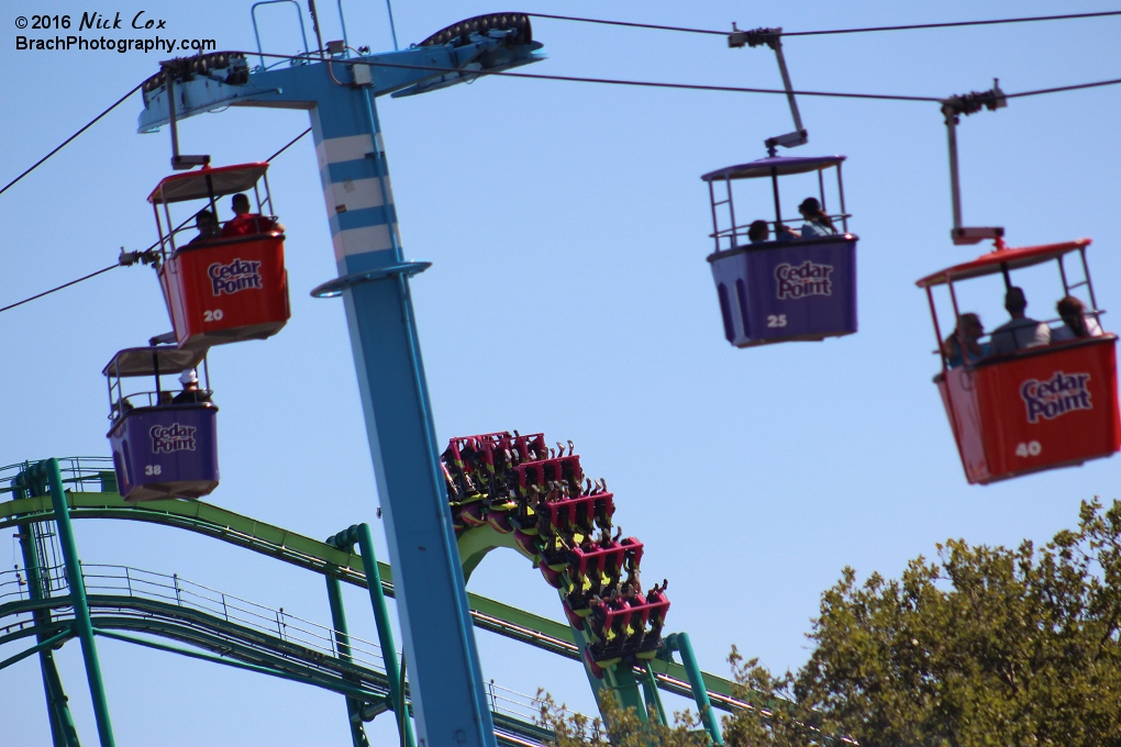 Skyride with the Raptor in the background.