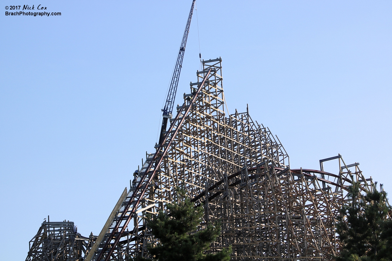 The construction on the former Mean Streak roller coaster.