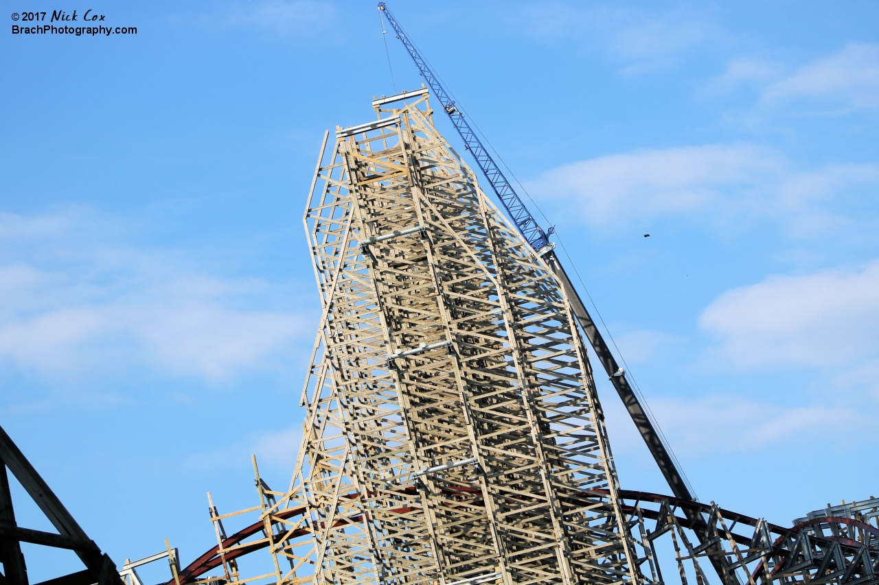 The construction on the former Mean Streak roller coaster.