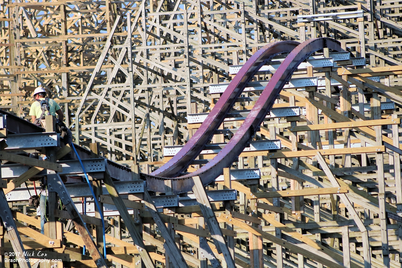 The construction on the former Mean Streak roller coaster.