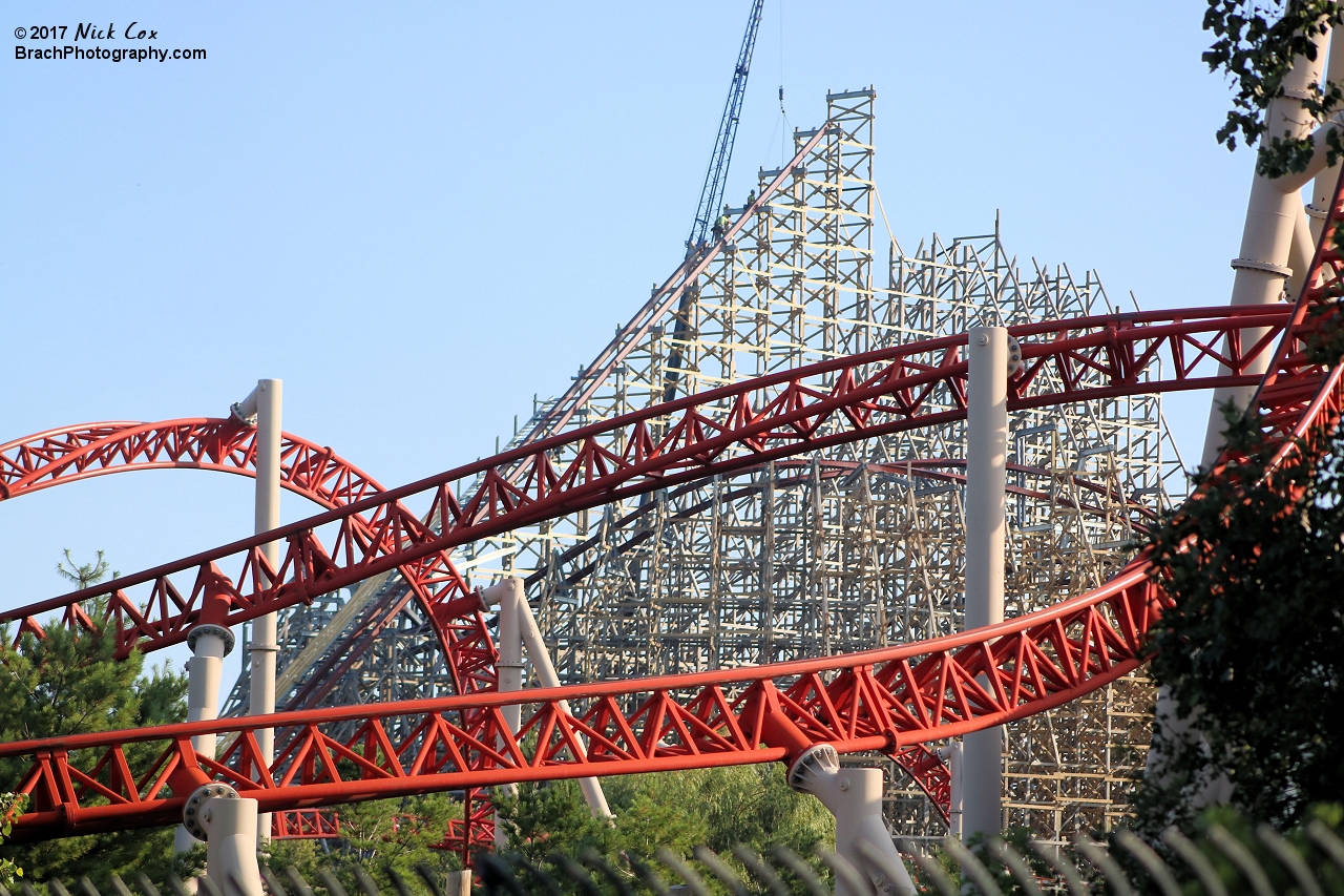 The construction on the former Mean Streak roller coaster.