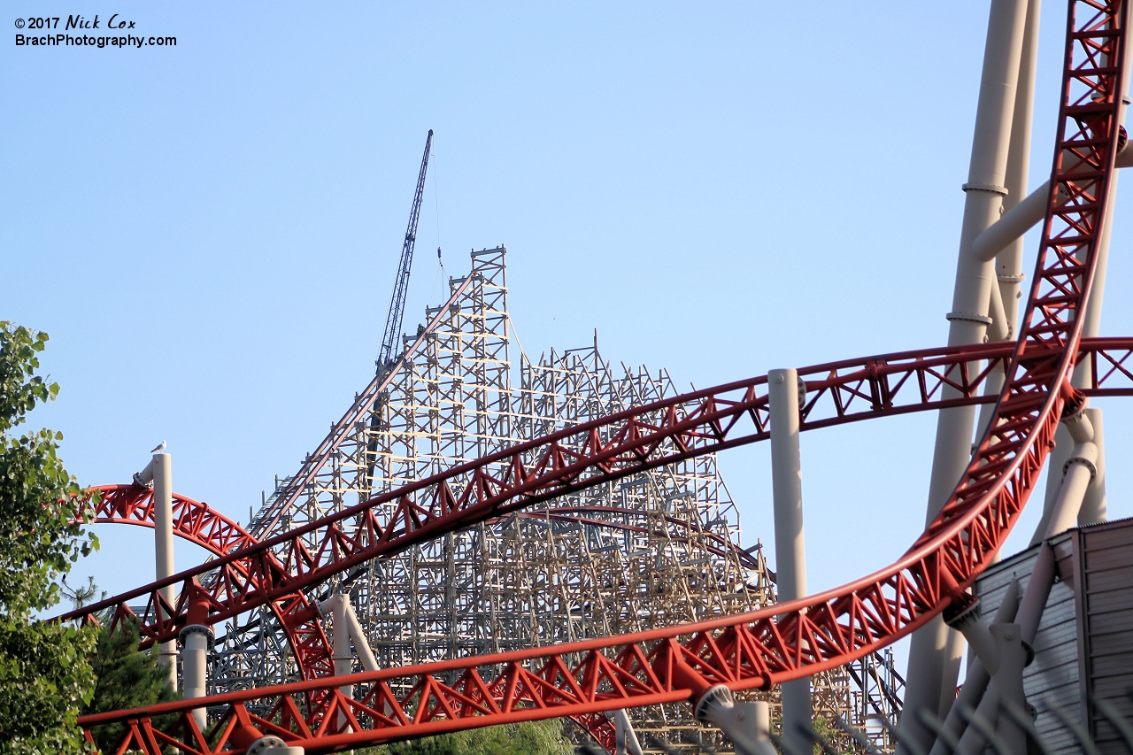 The construction on the former Mean Streak roller coaster.