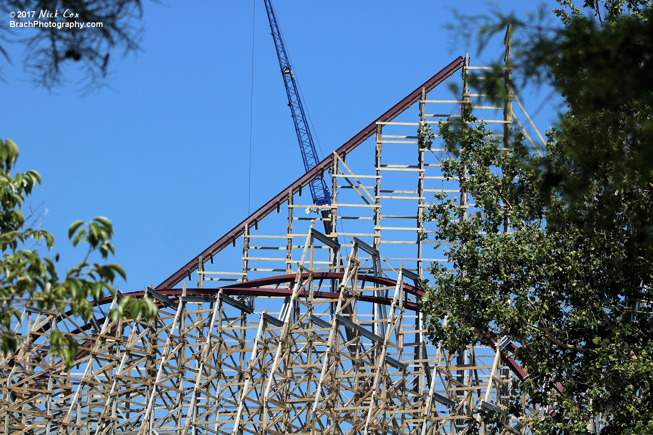 The construction on the former Mean Streak roller coaster.