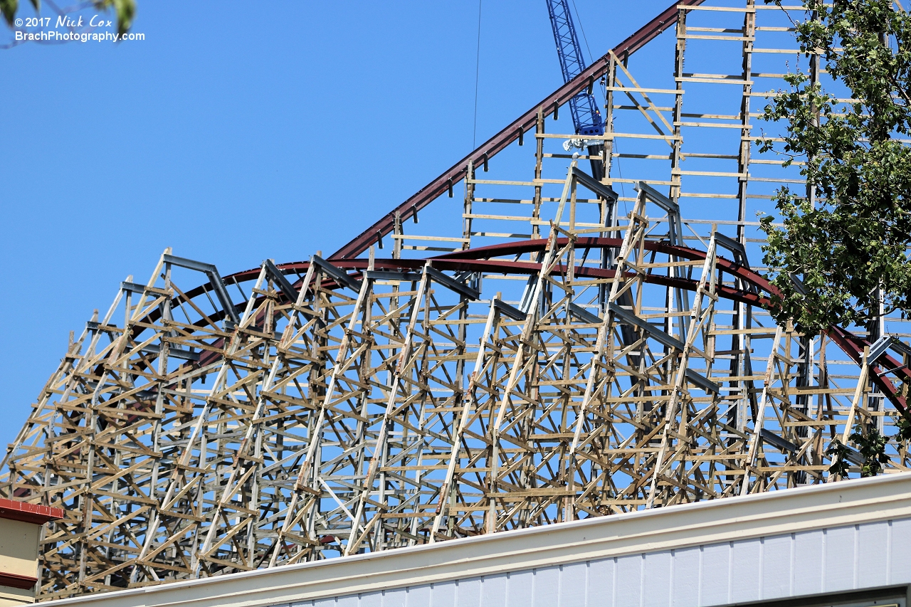 The construction on the former Mean Streak roller coaster.