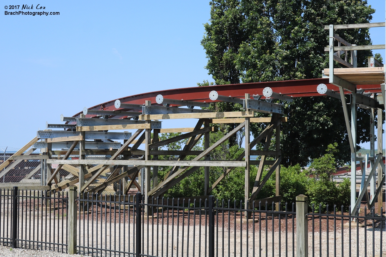 The construction on the former Mean Streak roller coaster.