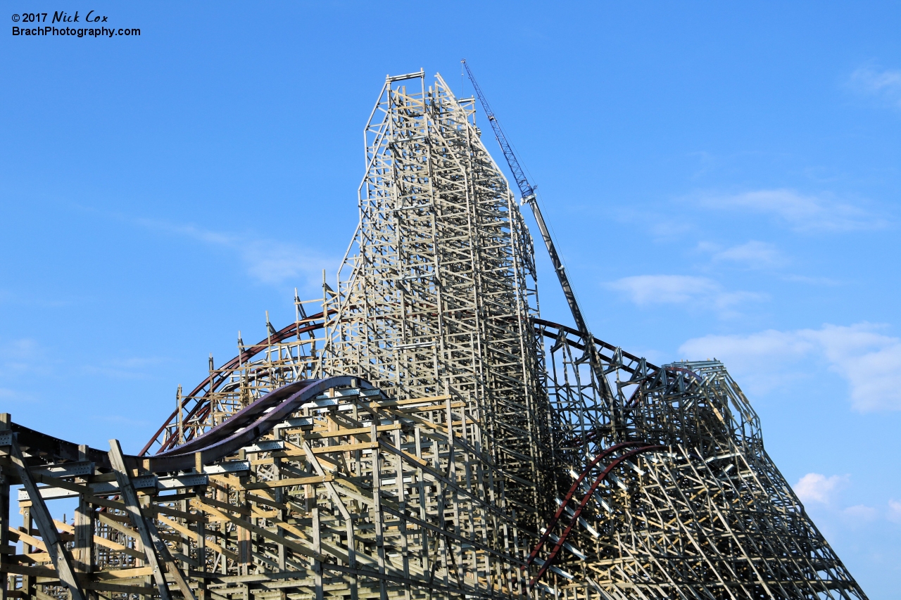 The construction on the former Mean Streak roller coaster.