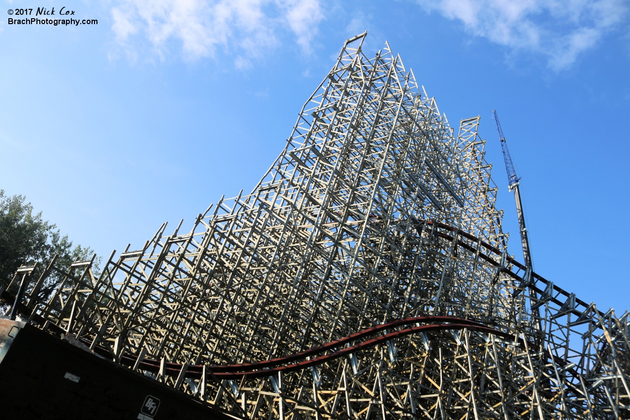 The construction on the former Mean Streak roller coaster.