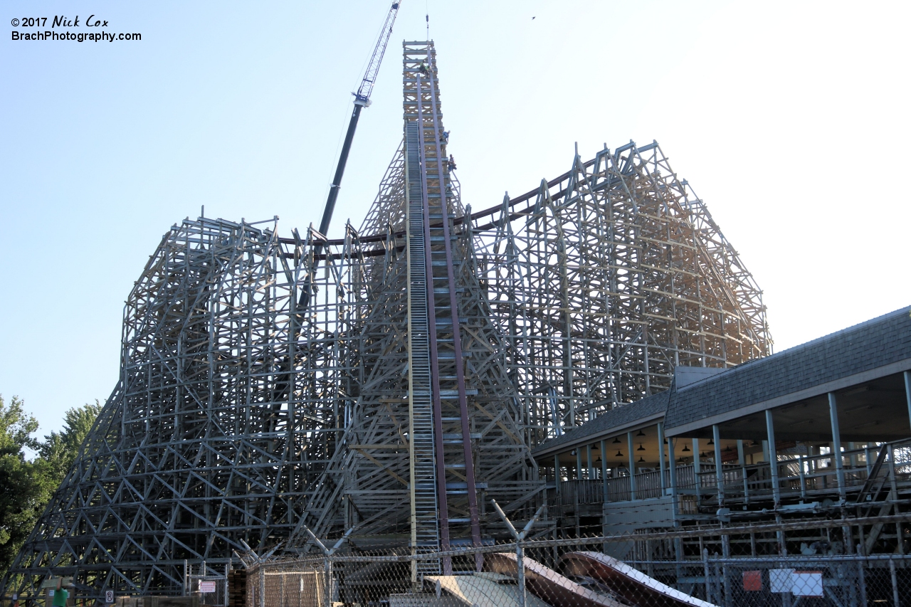 The construction on the former Mean Streak roller coaster.