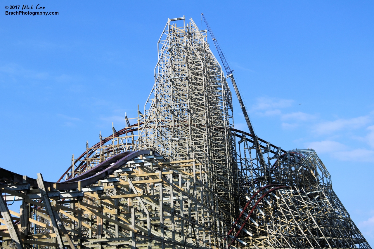 The construction on the former Mean Streak roller coaster.