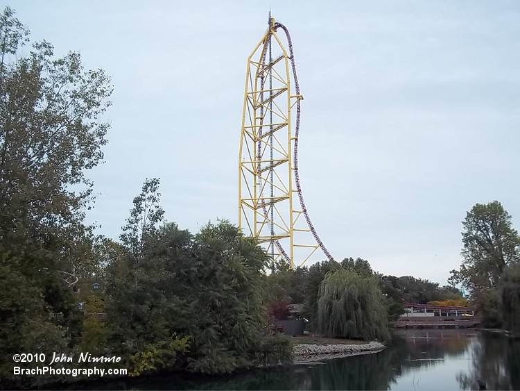 Cedar Point had the record of having the World's Tallest and Fastest complete circuit roller coaster for two years until Six Flags Great Adventure opened Kingda Ka in 2005.  Kingda Ka stands a whopping 456ft tall and reaches a top speed of 128mph.