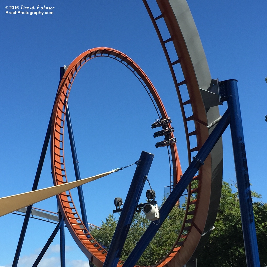 Valravn train going through the vertical loop.  (frame 1 of 4)