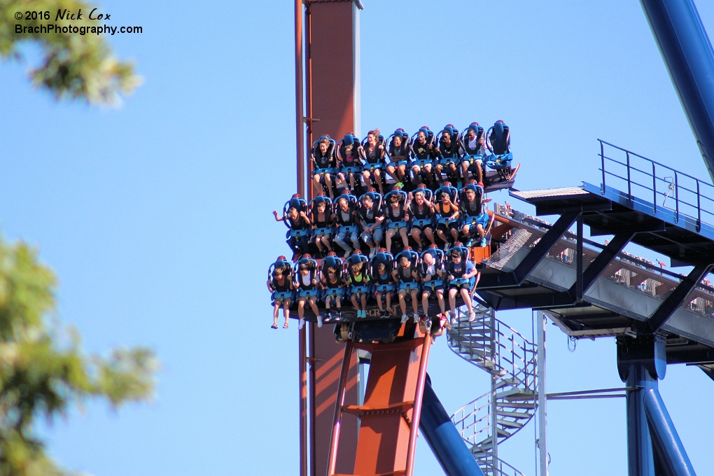 The train headed down the second drop.